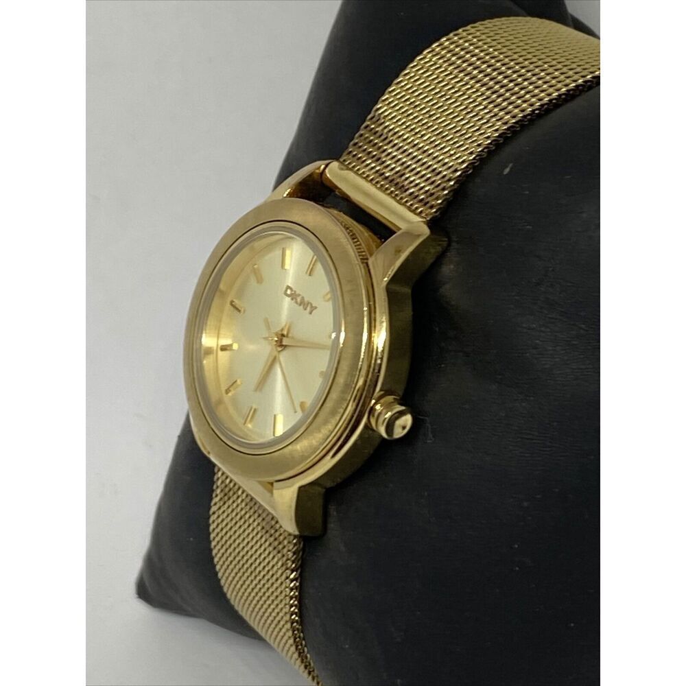 DKNY NY8553 Women's Gold Stainless Steel Mesh Analog Dial Quartz Watch JK745 - Picture 4 of 12